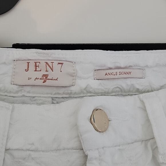 JEN7 by 7 For All Mankind White Lace Ankle Skinny Jeans Size 4 FLAWED - Picture 12 of 14